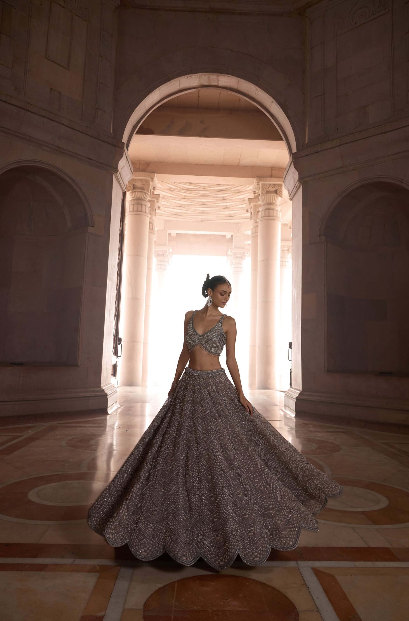 Charcoal Gray Lehenga Set