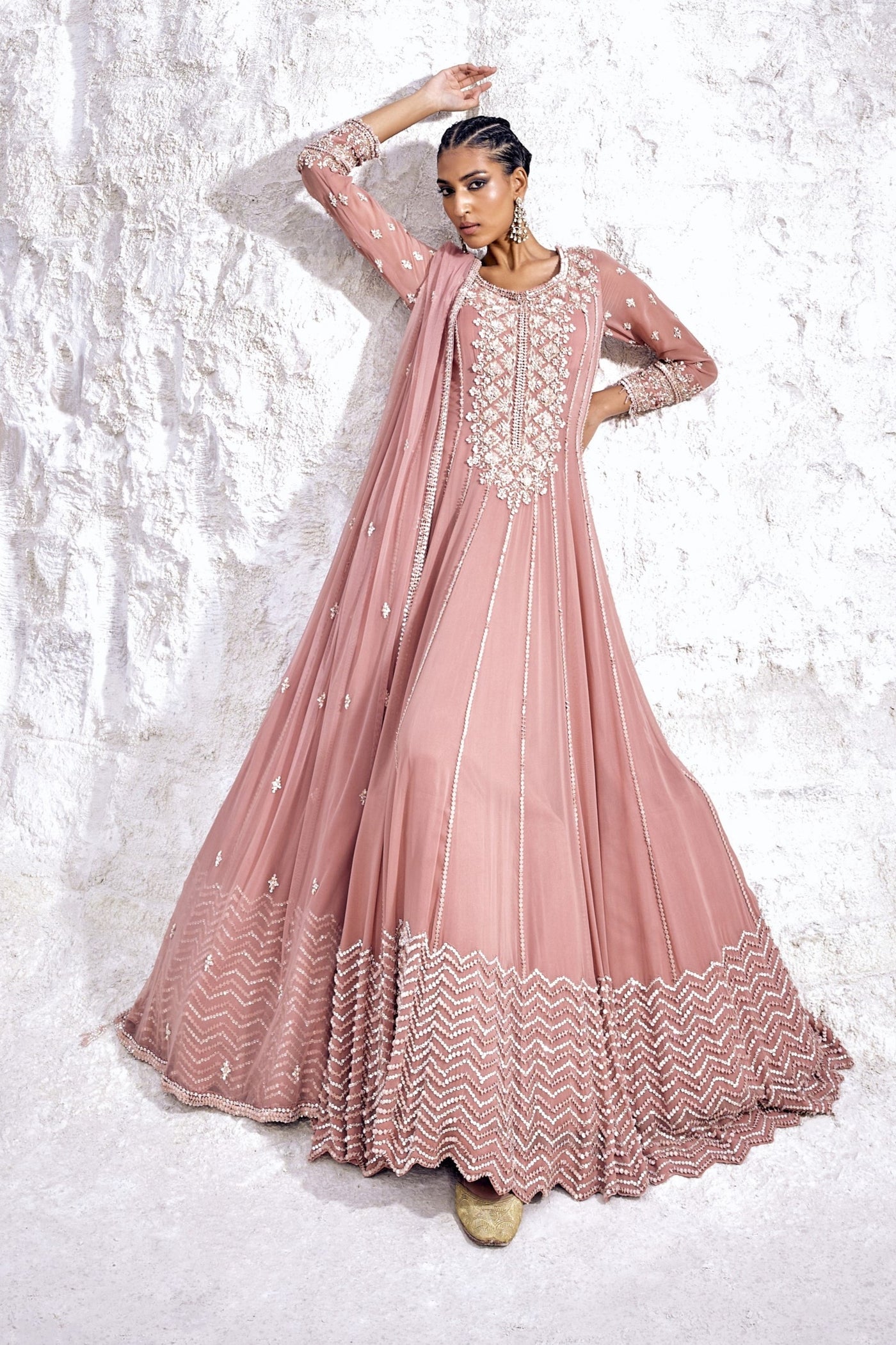 Pastel Peach Anarkali