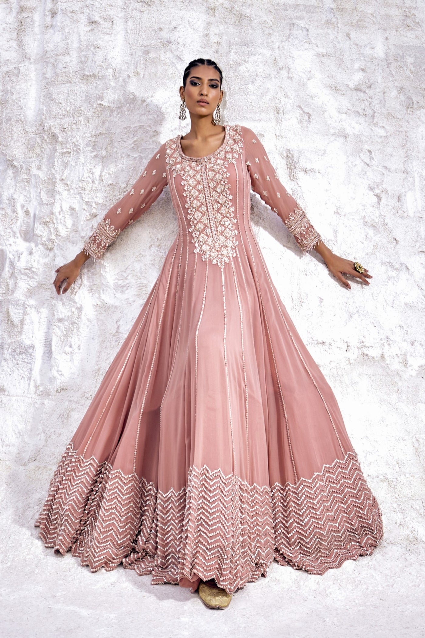 Pastel Peach Anarkali