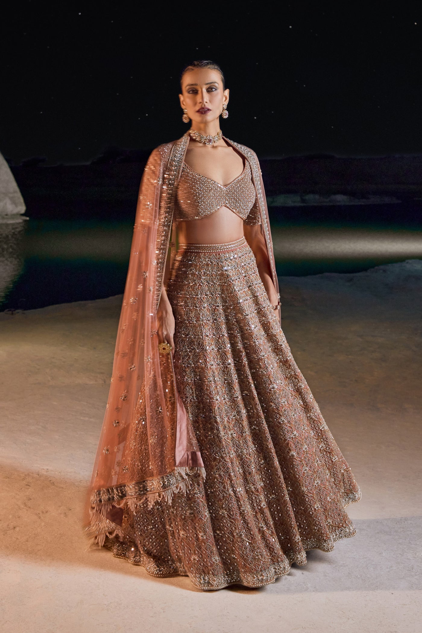 Rosewood pink Lehenga Set