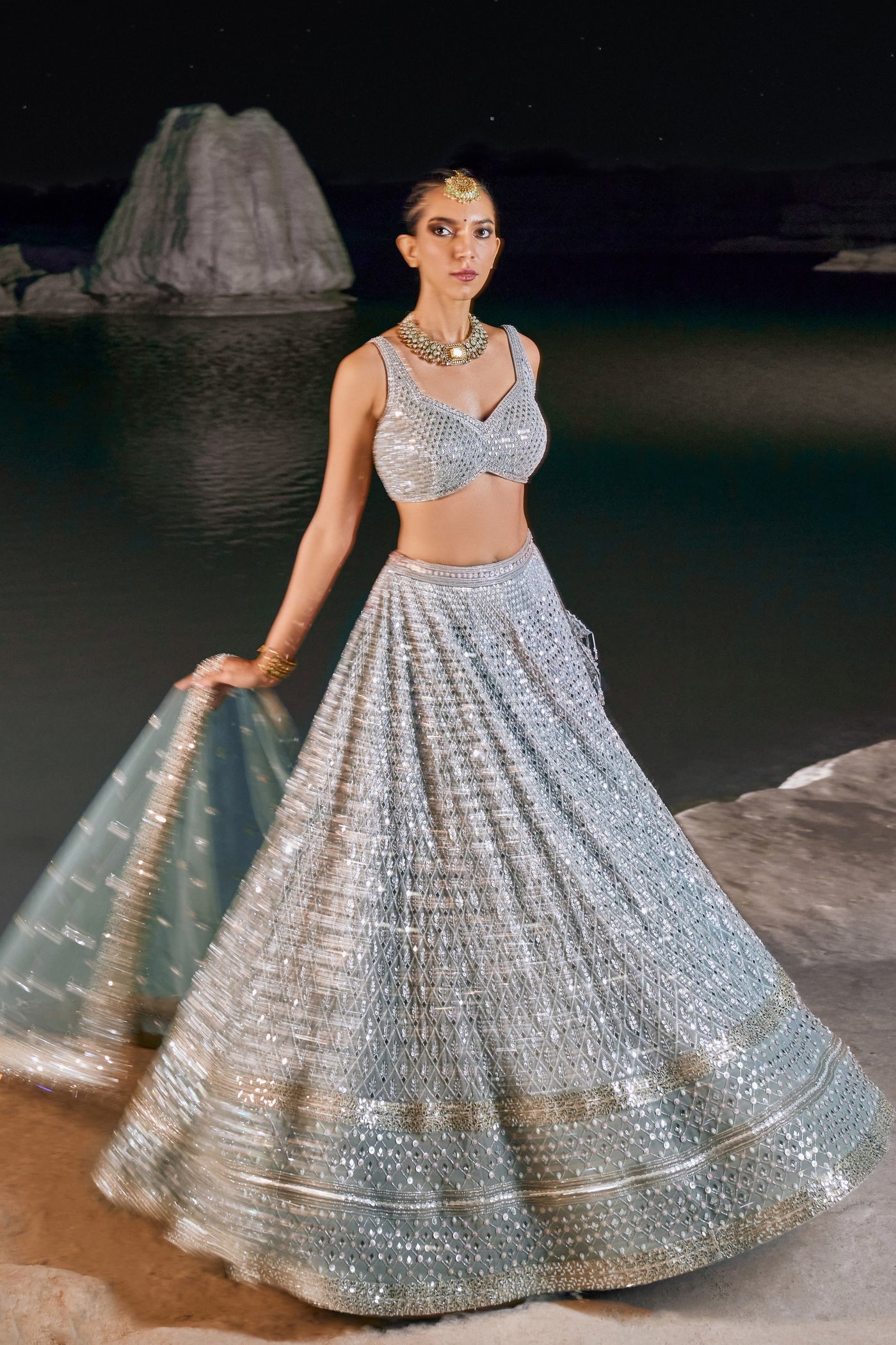 Ice Blue Lehenga Set