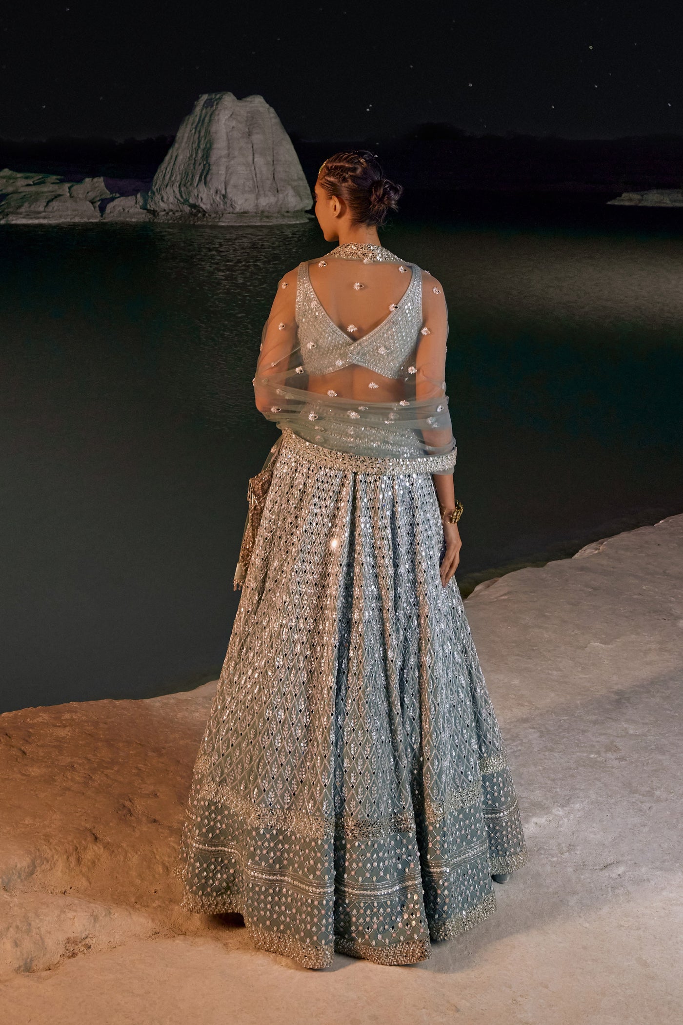 Ice Blue Lehenga Set