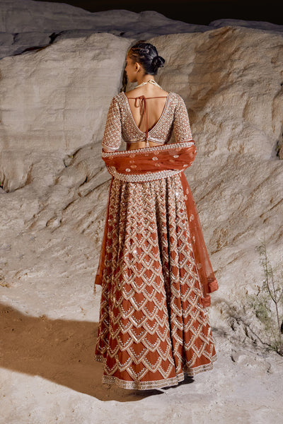 Rust Orange Lehenga Set