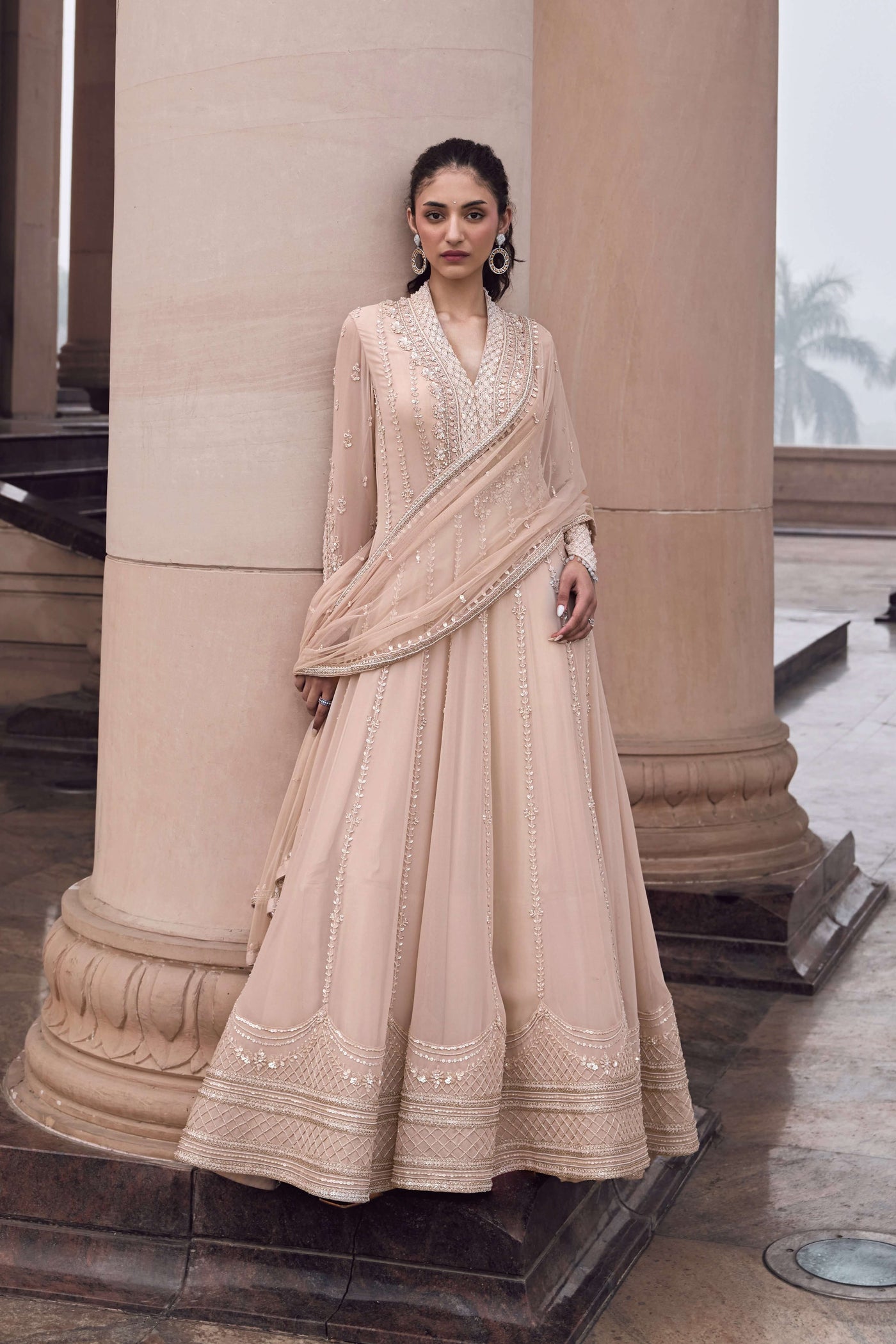 Powder Pink Anarkali Set