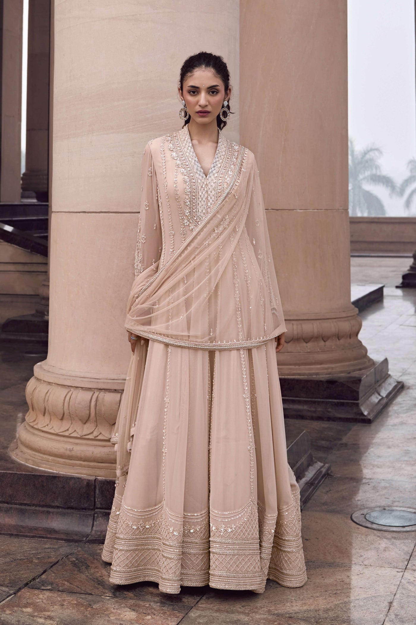 Powder Pink Anarkali Set