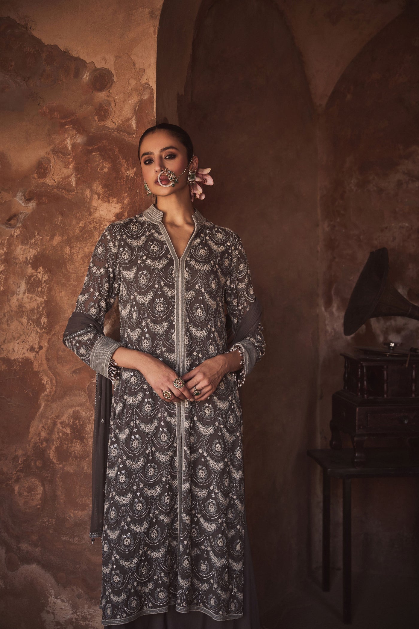 Smoke Gray Kurta Set