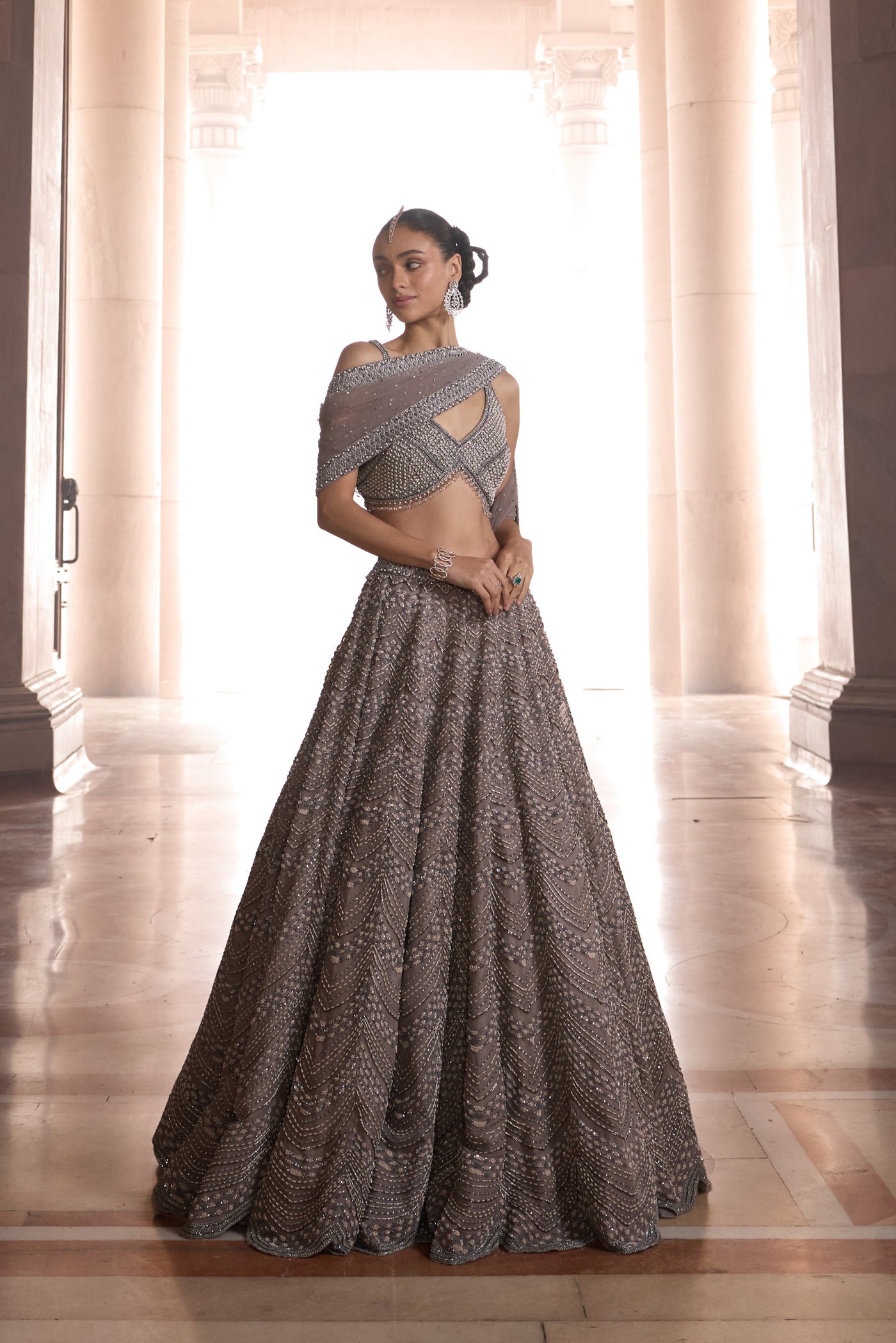 Charcoal Gray Lehenga Set