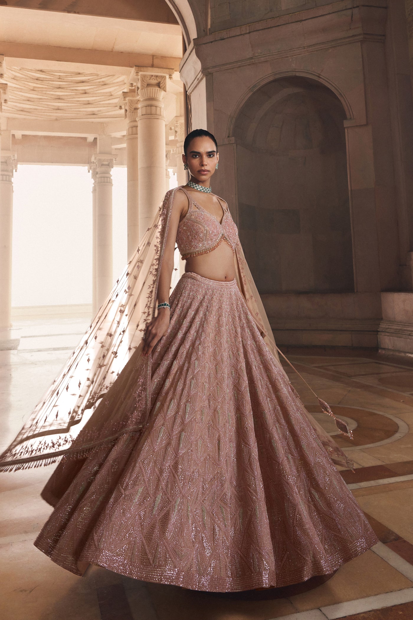 Pearl Blush Pink Lehenga Set