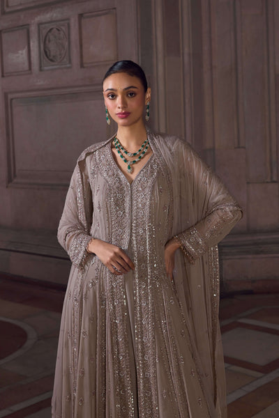 Violet Ice Gray Anarkali Set