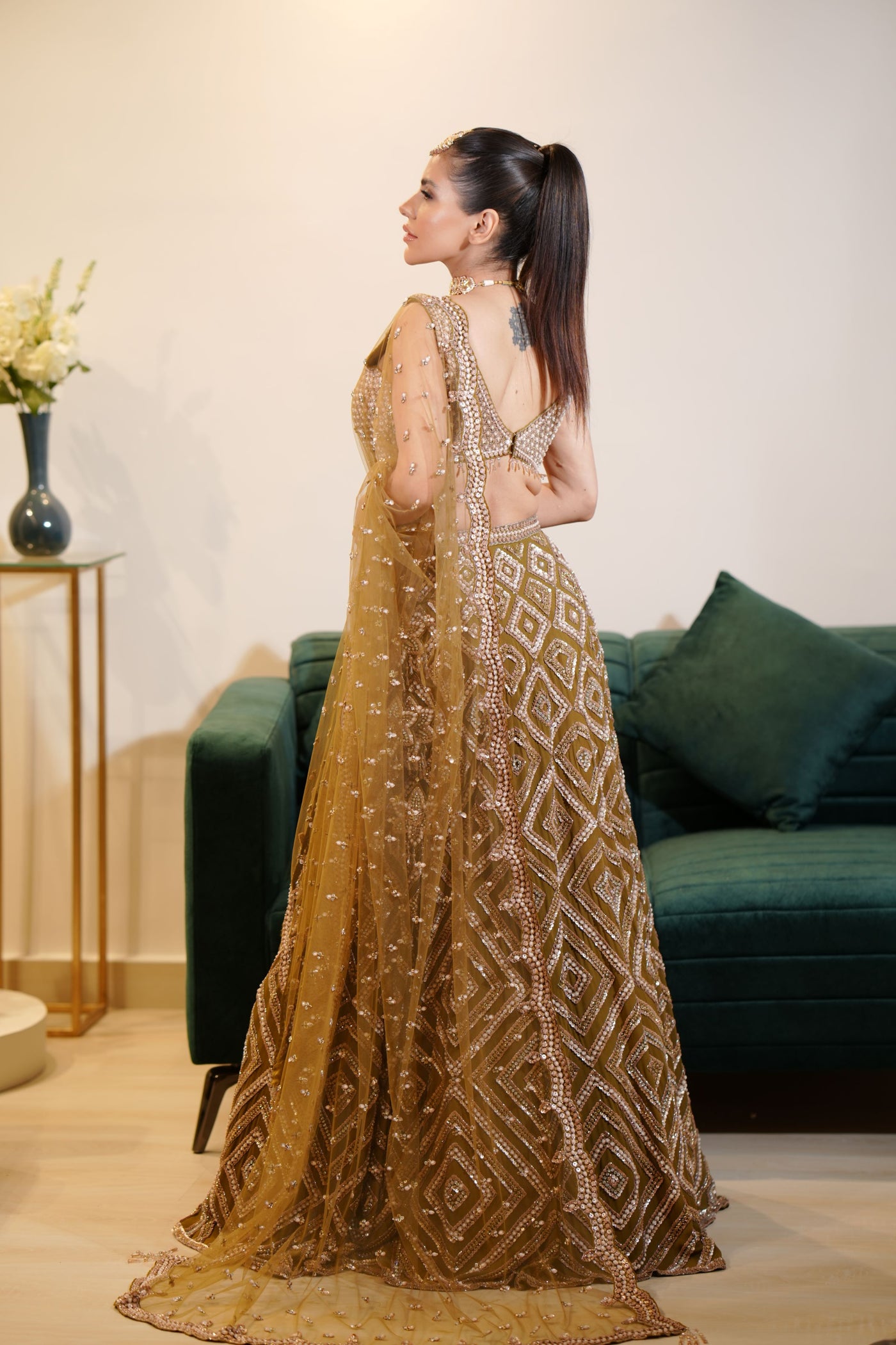 Kavita Arora in Our Moss Green Lehenga Set