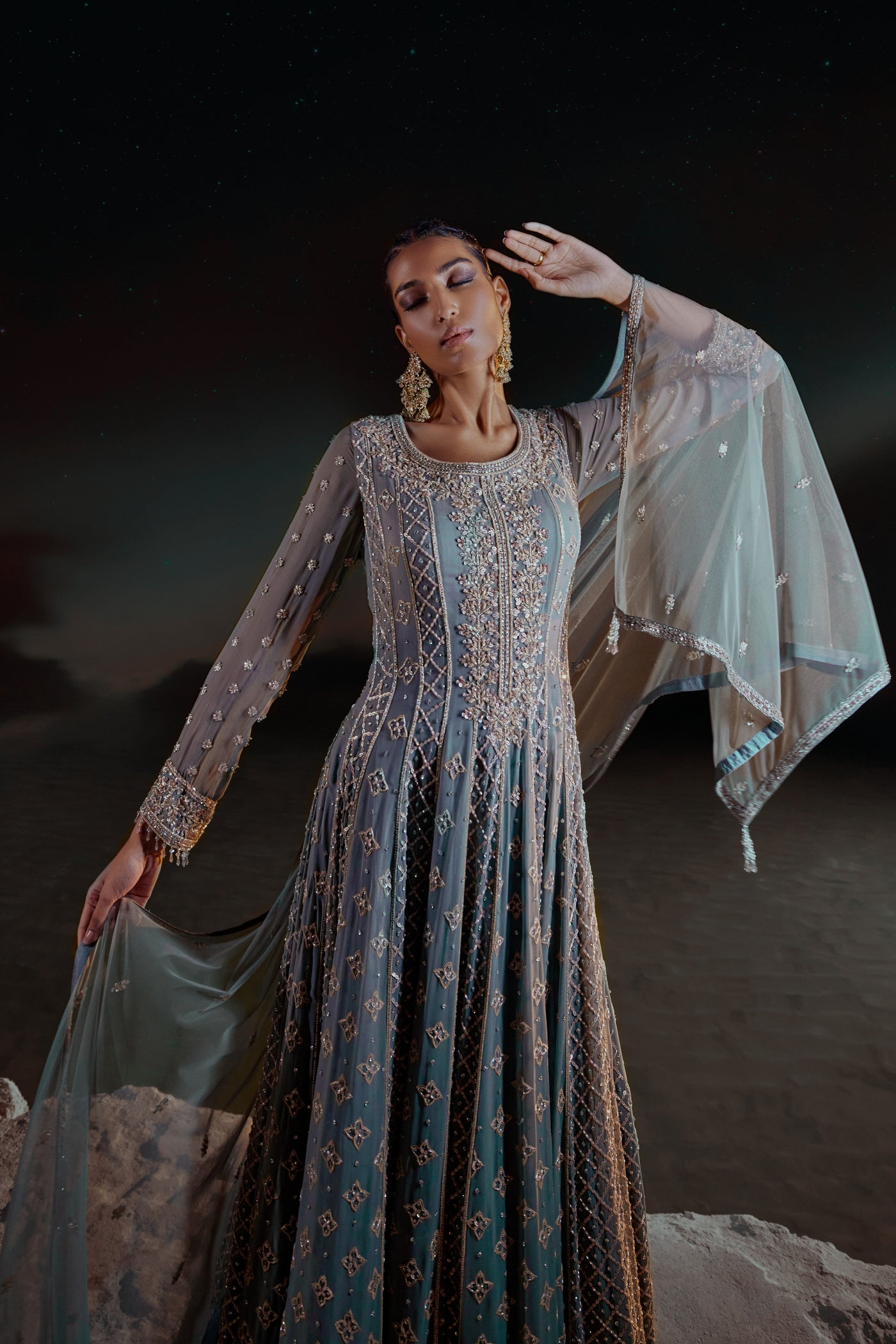 Sea Green Anarkali