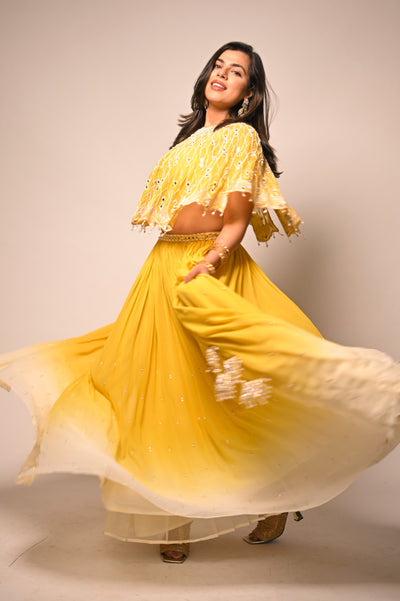 Kritika Jain In Our Canary Yellow Cape Set