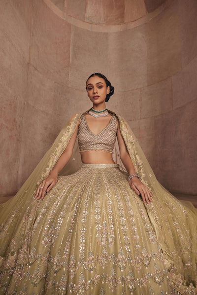 Champagne Green Lehenga Set