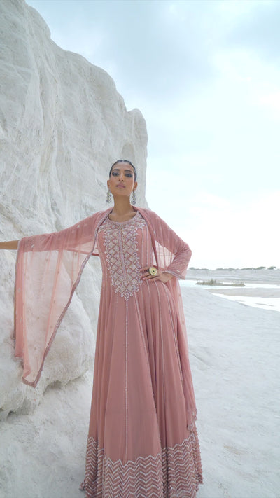 Pastel Peach Anarkali