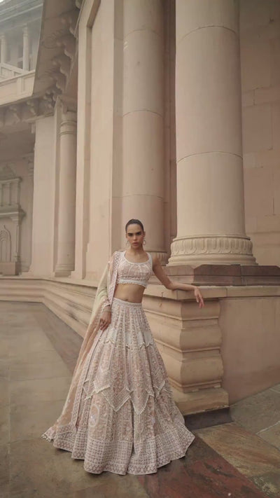 Pearl Powder Peach Lehenga Set