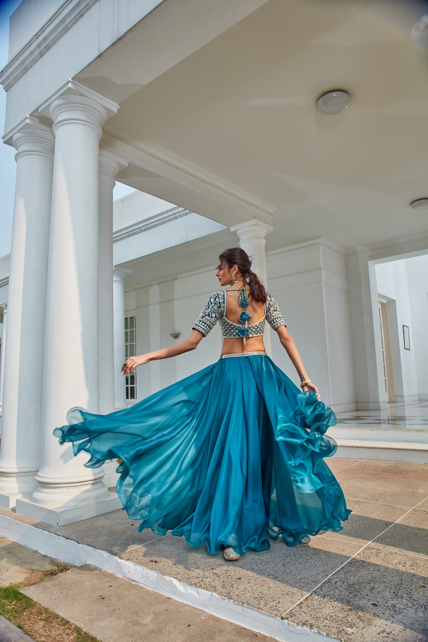 Peacock Blue Lehenga Set