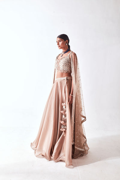 Creamy Beige Flared Lehenga Set